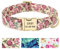 Collar para Perro con diseño Floral de Beirui, Personalizable con Placa de Nombre grabada, Collar Perro Personalizado Premium con Hebilla de Acero Inoxidable, Flor Beige Collar Perro, S(10-15.5)