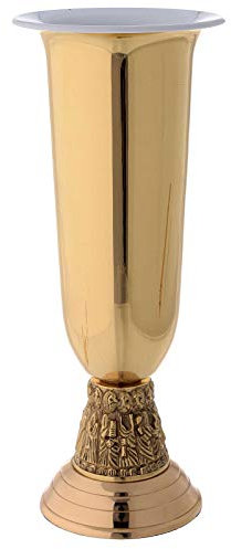 Vaso portafiori ottone dorato cestello acciaio apostoli