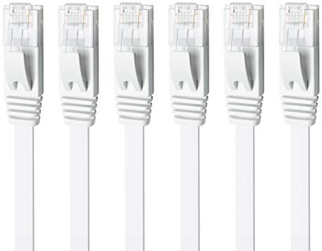 Yauhody Cable Ethernet Cat6 Patch, 1.5m 6pcs 1000 Mbit/s Alta Velocidad Internet Cable de Red RJ45 Cat 6 para PS5, Router, Módem, Smart TV, PC, Switch, Portátil (Blanco)