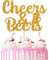 CHEERS & BEERS Cake Topper Glitter Cardstock Party Favour Party Decoration Cake Toppers (GOLD)