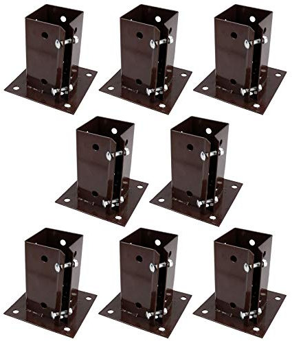 8 x Fence Post Decking Bolt Down Support Holder Clamp For Posts 75mm x 75mm