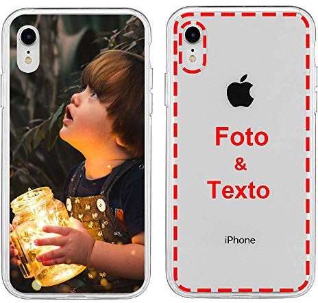 MXCUSTOM Funda Personalizada para Apple iPhone XR, Carcasa Personalizado Telefono movil Transparente Blando TPU con Foto Imagen Texto Disena (FXT-CR-P1)