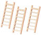 U/K Fashion3 Pieces Miniature Wood-coloured Rustic Ladder Wooden Step Ladder Dollhouse Fairy Garden DIY Micro Landscape Decor