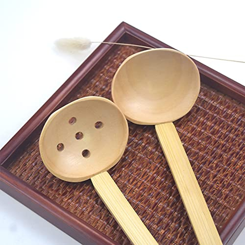 Cuchara de sopa, cuchara de sopa de madera Cuchara japonesa de ramen para cocina o restaurante que cocina olla caliente(Ladle Strainer)