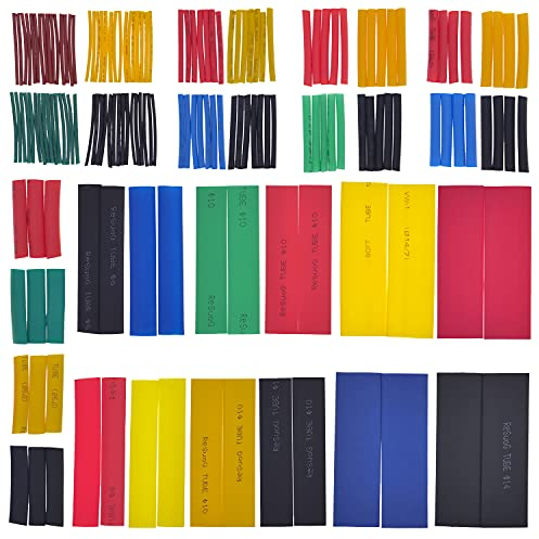 DBOO 164 Pieces Heat Shrink Tubing - Electrical Cable Shrink Cable Kit 2:1 Electric Insulation Heat Shrink Wrap Cable Sleeve 5 Colors in 8 Sizes