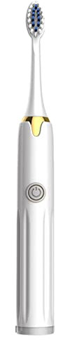 Spazzolino elettrico a batteria con setole morbide, pulizia acustica 9500 volte/min, 3 testine di ricambio, spazzolino a ultrasuoni per adulti, regalo di Natale per uomo/donna (bianco)