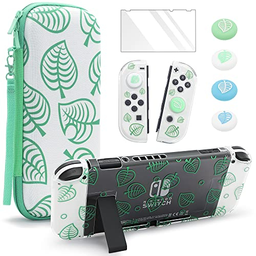 BRHE Plus Grand étui de Commutation pour Nintendo Switch, Sac de Transport pour Interrupteur de Voyage, kit d'accessoires de Protection Portables (Animal Crossing)