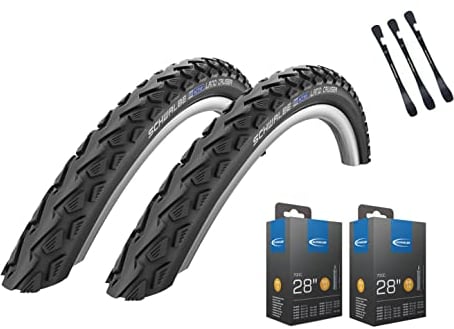2er Set Reifen Land Cruiser 28 Zoll (47-622) auswählbar mit Schläuchen + MSZweirad Reifenheber Active Line (28 x 1,75 (47-622), DV Schläuche)
