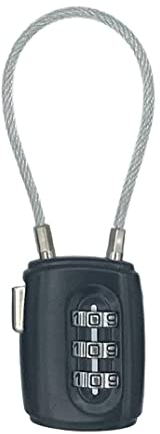 Portable Gadgets Lucchetto a combinazione a 3 cifre, vari stili e colori, ideale per valigie, zaini, borse per computer portatili, colore nero