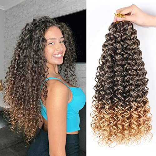 Gogo Curl Ocean Wave Crochet Hair 18 Inch 7 Packs for Black Women Water Wave Style (1B/27, 18 Inch)