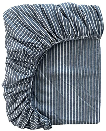Bettlaken mit Gummizug Kariert Spannbettlaken Boxspringbett Spannbetttuch for Mädchen Jungen Teenager Erwachsene 100% Gewaschene Baumwolle (Color : F, Size : 90x200+20cm)