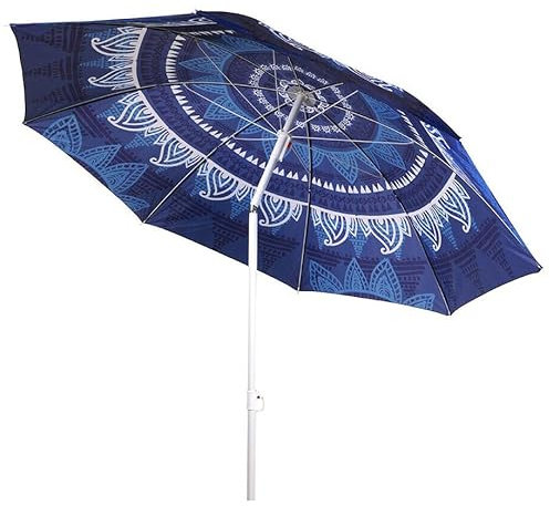 1.9M Garden Parasol Mandala Umbrella Tilt Outdoor Sun Shade Canopy Outdoor Patio (Blue)