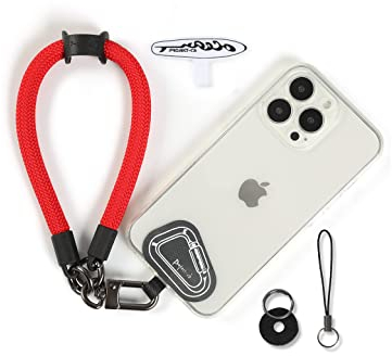 project-cb Dragonne pour téléphone,2 Téléphone Cordon patch,Dragonne pour clé, AirPods, appareil photo,Cordelette de poignet(rouge, 30cm)