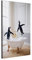 REVOLIO 80x120 cm Bilder Badezimmer - Bad Bilder Tierbilder - Badezimmer Deko Leinwandbild Wandbilder fur Wohnzimmer Wanddeko - Pinguine Tier in der Badewanne