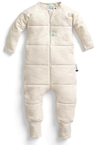 ergoPouch Sleep Onesie 3.5 TOG – Warm Baby Romper & Sleep Layer with Full-Zip, Guarding Against Blankets, Breathable & Movement-Friendly, Ideal for Transitional Sleeping (12-24 Months, Oatmeal Marle)