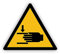 Warnzeichen (W024) Warnung vor Handverletzungen - Dreieckiges Warnschild - Signalgelb (RAL 1003) nach DIN EN ISO 7010