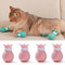4 Pack Anti-Scratch Boots: Silicone Cat Shoes with Adjustable Paw Protection for Bathing, Shaving, Examining and Treating Cats(PINK)