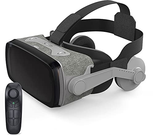 TPWEWRX VR Brille Virtual Reality Headset mit Fernbedienung für 3D VR Filme & VR Spiele einstellbares Pupillen Anti Bluelight Augenpflegesystem VR Brille für Android & iOS Smartphones (Schwarz) (C)