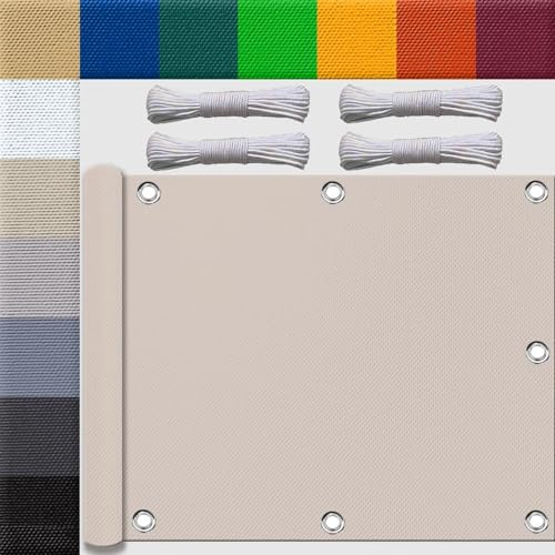 Ufamiluk sonnensegel 3x4m Mini groß klein wasserdicht terrassen Windschutz markisenstoff Sichtblende Balkonstoff für überdachung Balkon terrasse Schwimmbad Taupe