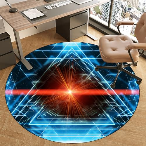 WANAM 100 cm Rond | Tapis de Chaise de Bureau pour Protection de Sol en Bois | Tapis de Chaise Gaming Antidérapant | Tapis pour Fauteuil | Tapis de Protection en Carrelage | Version Améliorée