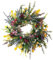 NERTOEE 1 couronne de printemps pour porte d'entrée, verdure résistante aux intempéries, couronnes rondes pour toutes saisons, 45,7 cm, fleurs d'été bienvenue à l'extérieur
