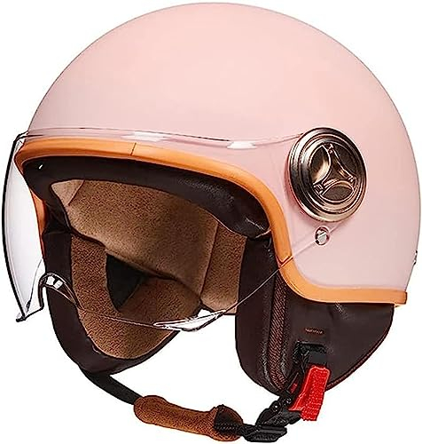 3/4 Halber Motorradhelm, Retro-Motorradhelm, ECE-Zugelassener Retro-Jet-Helm Für Damen Und Herren, Moped, Motorrad, Helikopter A,54-61CM