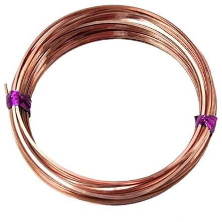99.5% Pure Copper Wire Square Bare Copper Wire, 20 Gauge Jewelry Making Beading Floral Craft Wire (Length 19.68Ft)
