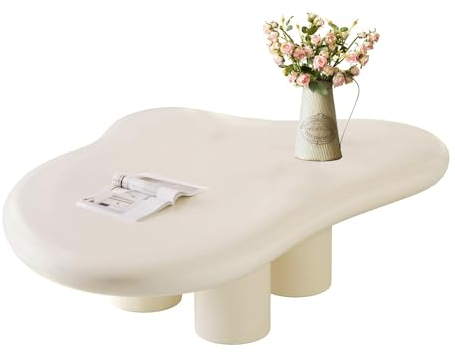 Moderner Wolken-Couchtisch – niedlicher Wolken-Couchtisch – Wolken-Couchtisch – modernes rundes Eckdesign – Stilvoller Teetisch für den Innenbereich – perfekter Wohnzimmer-Beistelltisch – Weiß