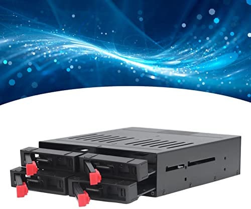EIMSOAH 4 Bay HDD Cage, Chassis 5.25in Drive Tray SSD Mobile Rack, Quiet Fan, 4 Bay SSD Cage, for Win,Win XP,Win Vista, Win7, Win8.x, Win10, OS10x