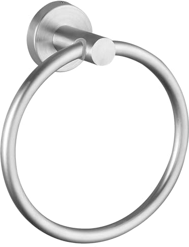 Handtuchring, Badezimmer-Hardware-Zubehör, wandmontierter Handtuchring, einfacher runder Handtuchhalter aus Edelstahl, für Bad und Küche Gebürstetes Nickel