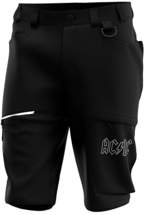 SAFETY JOGGER Arbeitsshorts mit AC/DC Logo Herren und Damen - ACOAKSHORT - Shorts Arbeit, Kurze Arbeitshose EU 50, Schwarz