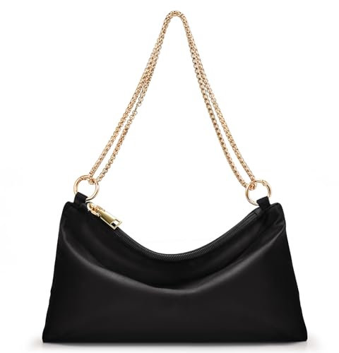 oscaurt Clutch Purse Damen Handtasche Clutch Tasche Abendtasche Klein Strandtasche Umhängetasche Schultertaschen für Hochzeit Party Prom (Schwarz)