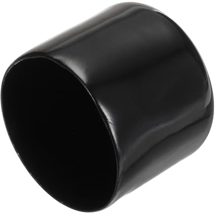sourcing map 20pcs Rubber End Caps 34mm ID Vinyl PVC Round Tube Bolt Cap Cover Screw Thread Protectors Black
