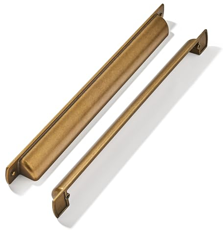 khtumeware 2 Pack 12(305mm) Cup Drawer Pulls Antique Brass Cabinet Pulls Kitchen Hardware Bin Cup Cabinet Handles Drawer Handles Knobs.