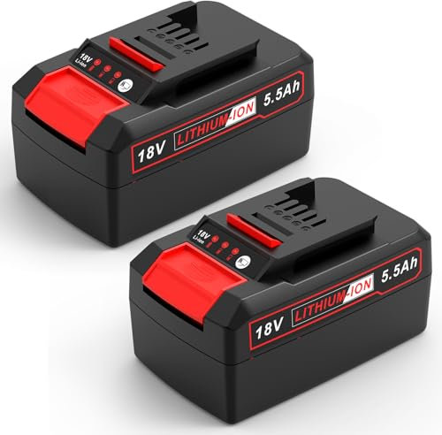 2 Pack 5.5Ah Battery for Einhell Power X-Change 18V, ASUNCELL Lithium-Ion Battery Replacement with LED Indicator Compatible With Einhell PXC Power Tools And Garden Machines