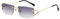 LIGOES Rechteck Sonnenbrille Metall Mode Sonnenbrille Rahmenlose UV400 Linse Sonnenschutz Brillen (gold with grey)