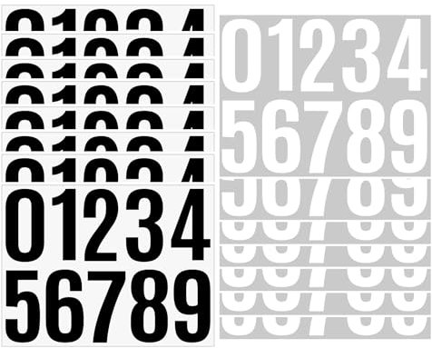 MAEXUS® 10cm Aufkleber Zahlen Groß, 160 Stück Hausnummer Aufkleber, Glänzend Zahlenaufkleber Wetterfest, Hausnummer Zum Kleben Zahlen Aufkleber für Fenster Mülltonnen Postfächer Geschäfte Briefkästen