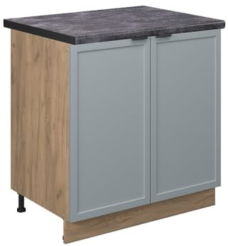 Vicco Meuble Bas sous-évier Fame-Line, Bleu Clair-Gris, 80 cm, PT Anthracite