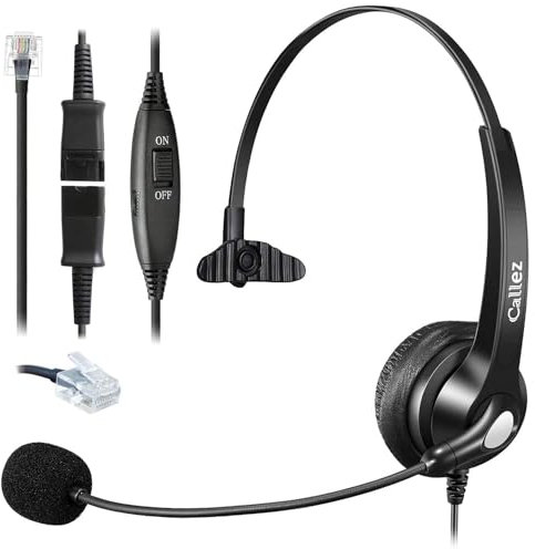 Callez RJ45-Telefon-Headset mit Mikrofon, Geräuschunterdrückung, Mono-Schnelltrenn-Telefon-Headset, kompatibel mit Siemens Unify OpenStage 30 40 60 80 kompatibel mit Mitel/Aastra 6865i 6867i 5370