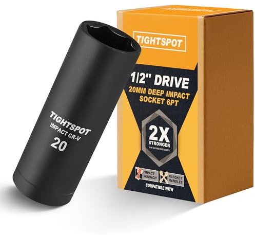 TIGHTSPOT 1/2 Drive 20mm Deep Impact Socket, 6-Pt, CRV Steel