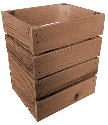 Lermowood Holzkisten Reg 25 x 20 x 30cm Eiche | Dekokisten aus Holz Massive Holzkiste Regalkiste Weinkiste