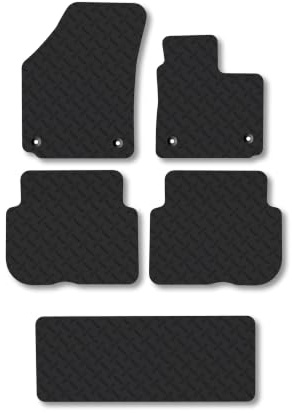 VW Touran (2003-2010) 5mm Rubber Car Mats | Heavy Duty Rubber Tailored Fit Floor Mats Full Coverage Durable Waterproof Accessories Easy Clean Anti Slip Made in the UK