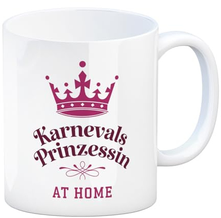 speecheese Karnevals Prinzessin Kaffeebecher mit pinker Krone Lustiger Becher für Karnevalsfreunde Jecken und Freunde der Narren