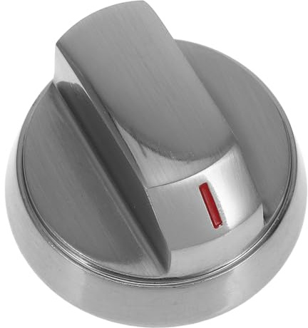Supvox Universeller Ersatz Herdknopf aus Zinklegierung mit Glatter Oberfläche 8mm Achse Silberner Metall Bedienknopf für Gasherde und Grill im Modernen Küchen und Campinggebrauch