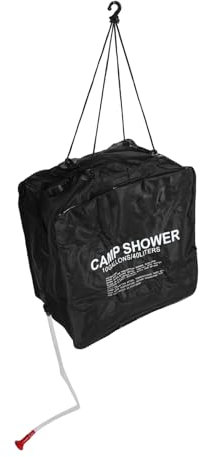 Mikikit Solarheizung Camping Duschbeutel 40l aus PVC in Schwarz