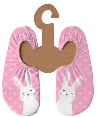 Slipstop Kinder Strandschuhe Anti Rutsch Sport Schuhe Schwimmschuhe Badeschuhe Urlaub Yoga für Mädchen Merry-pink mit Hasen Sonnenschutzfaktor 50+, Gr. 27-29