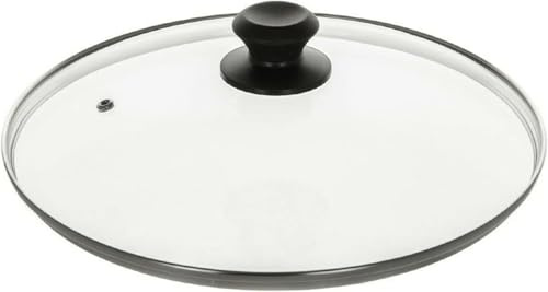 Universal Tempered Glass Lid Replacement Cover for Frying Pans, Saucepans, Pots, Skillets, and Casseroles – Vented Lid, Heatproof Knob with Screws (38cm)