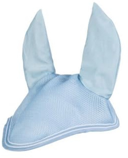HKM Airy Mesh Ear Bonnet Light Blue Pony