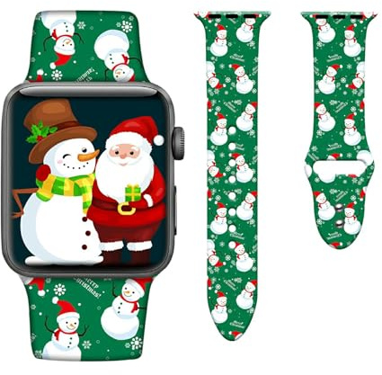 Christmas Watch Band Compatible with Apple Watch Bands 42mm 44mm 45mm for Women Men, Thanksgiving Gifts Adjustable Soft Silicone Sport Strap Replacement for iWatch SE Series 7 6 5 4 3 2 1
