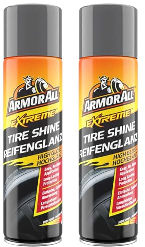 Armor All Extreme Tire Shine 500ml Pack of 2 | High Gloss Long Lasting Finish | Car Tyre Dressing Spray for Deep Black Wet Look